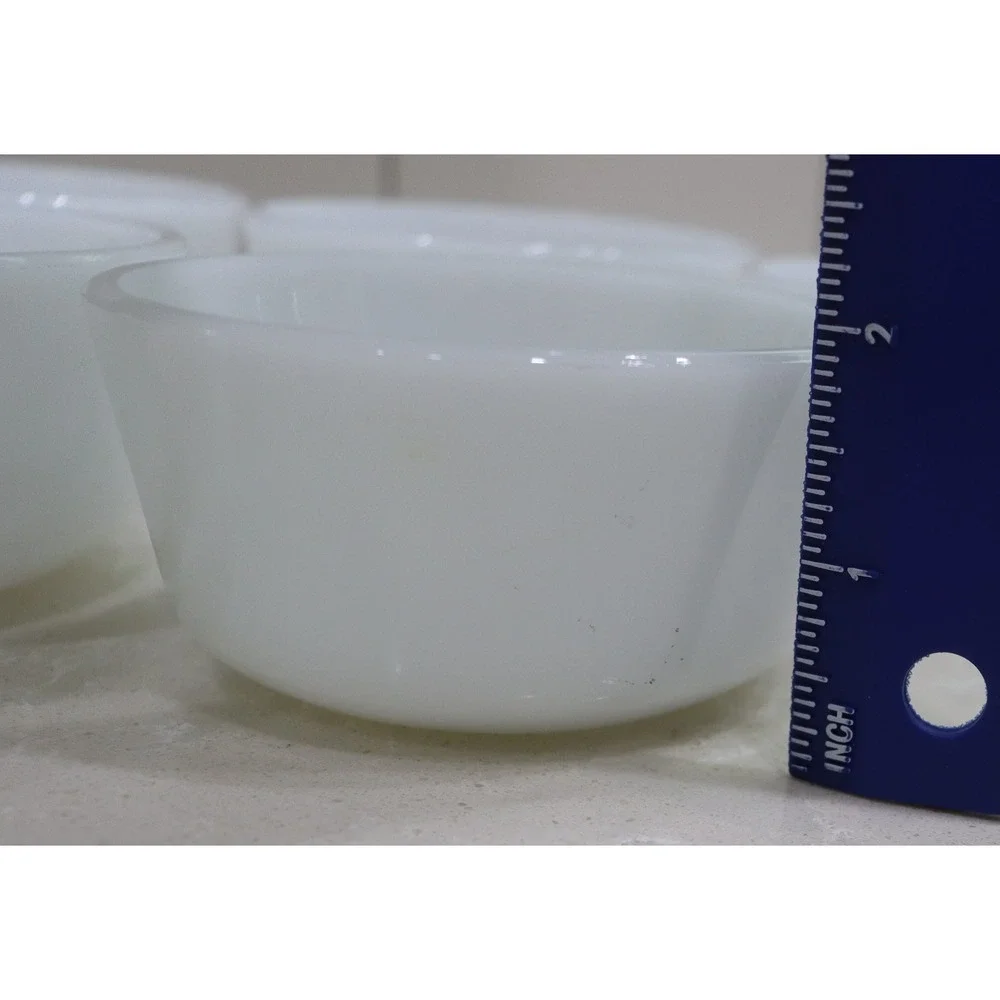Anchor Hocking Fire King Milk Glass Custard Cups Ramekins White Set of 5 USA 434